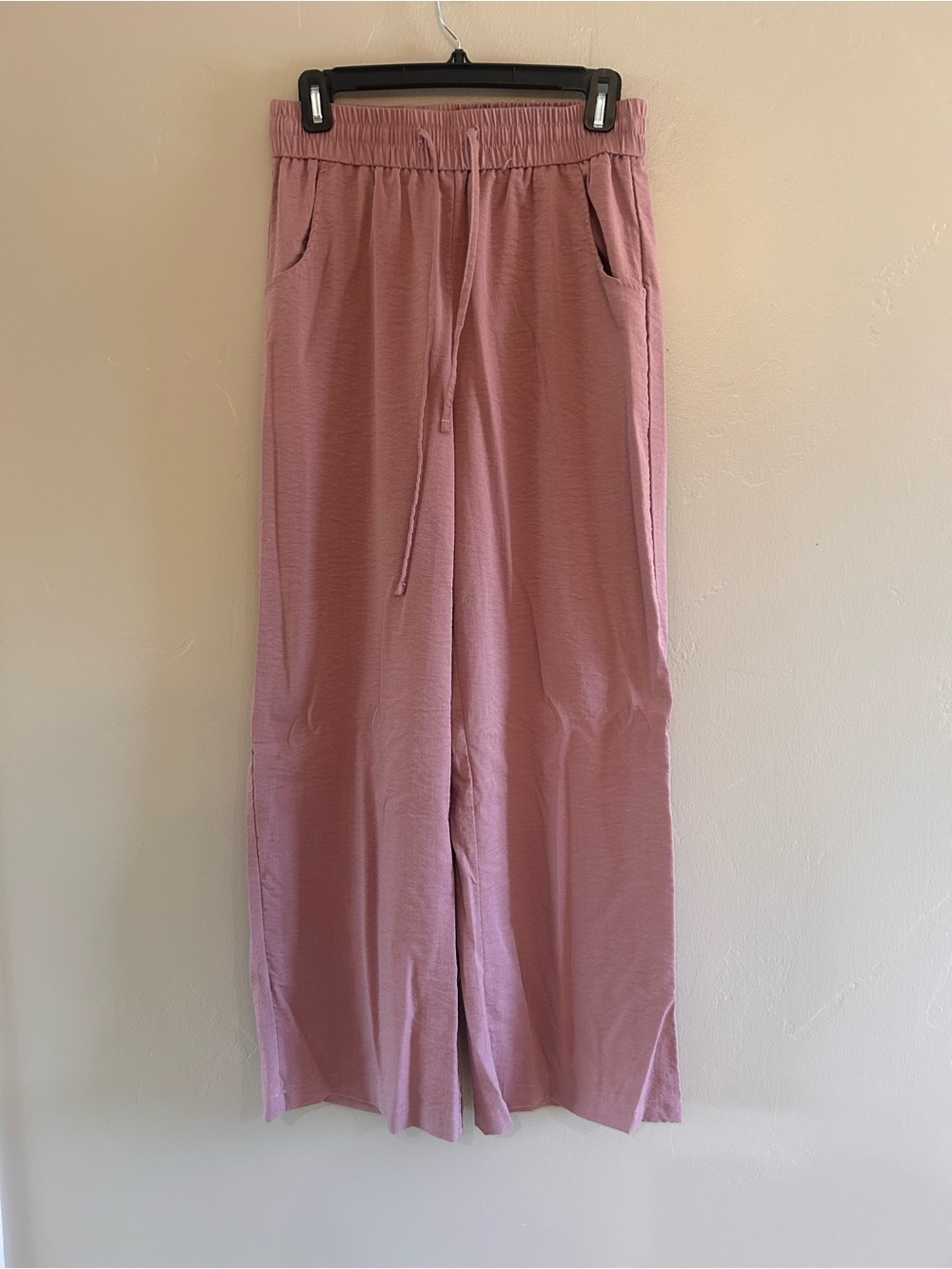 Amazon Wide Leg Drawstring Pants in Dusty Rose